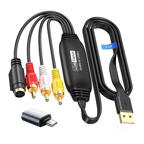 avedio links VHS to Digital Converter, USB 2.0 Video Capture Card with Black