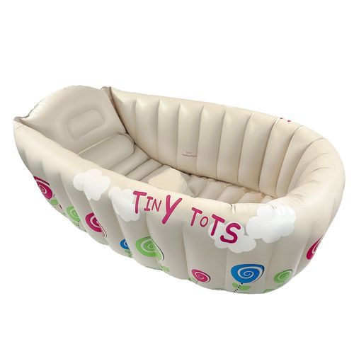 TINY TOTS INFLATABLE BABY HEAT TEMPERATURE SENSOR WASHING TRAVEL BATH SUPPORT  — image 8
