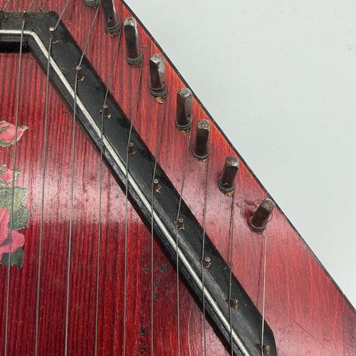 Vintage German Auto Harp String Instrument Floral Design Made in Germany — image 9