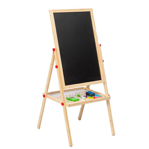 2 in 1 KIDS WOODEN EASEL BLACKBOARD WHITEBOARD CHILDRENS DRAWING ART CHALK BOARD — image 11
