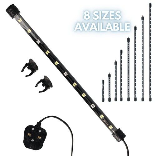 Aquarium Fish Tank Submersible LED Light Lamp Tube Bar White & Blue - UK Plug