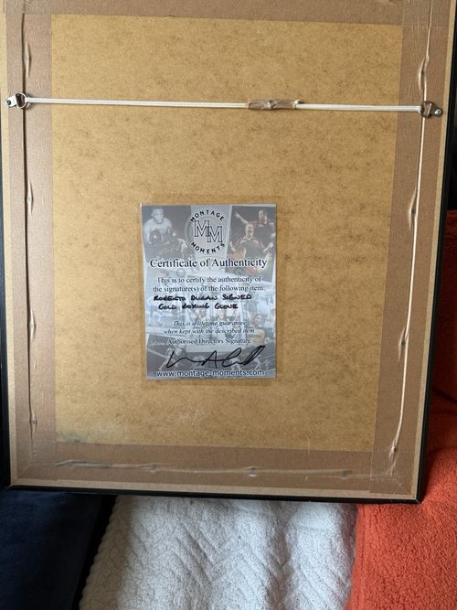Roberto Duran Signed Boxing Glove Framed Display COA — image 2
