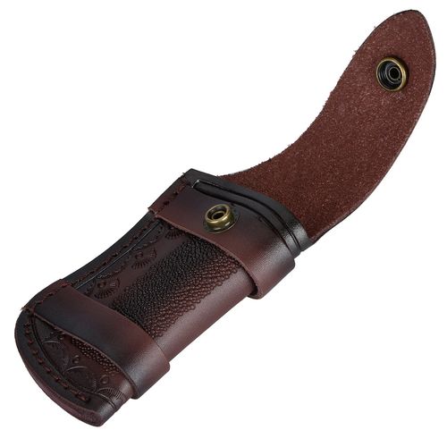 4in Folding Knife Holder Sheath Leather Storage Pouch + Snap Closure Belt Loop c — image 4