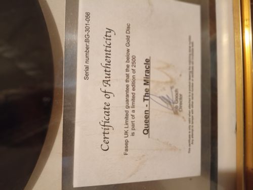 Queen The Miracle Limited Edition Gold Framed Presentation Disc COA BG-301-056 — image 8