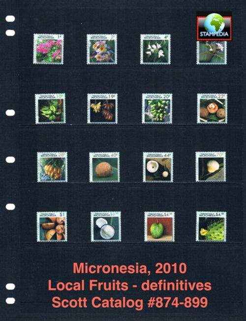 $34.95 Scott Value - 2010 MICRONESIA Fruits definitives Pacific CV MNH NH UMM
