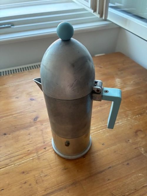 Alessi La Cupola A9095/6 AZ Aldo Rossi 6 Cup Espresso Maker Blue Vintage