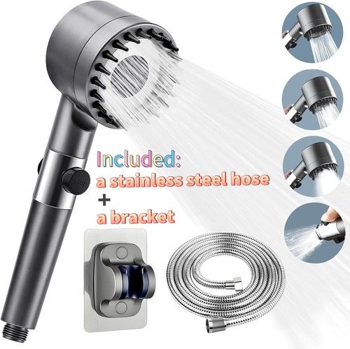 3 Mode Shower Head For Bathroom 4-in-1 High Pressure Multifunctional Shower Head