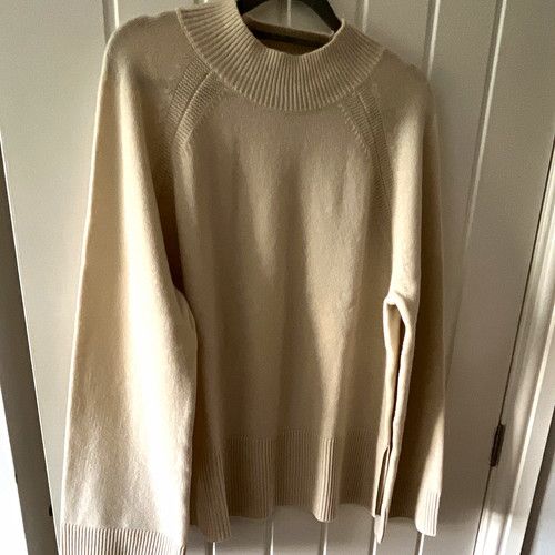 Jaeger Women’s Wool Cashmere Beige Round Neck Raglan Knit Jumper Size L