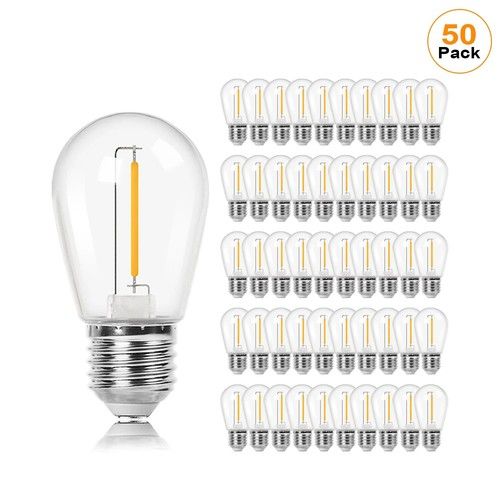 S14 1W LED String Light Bulbs E27 Base Vintage Edison Plastic Waterproof