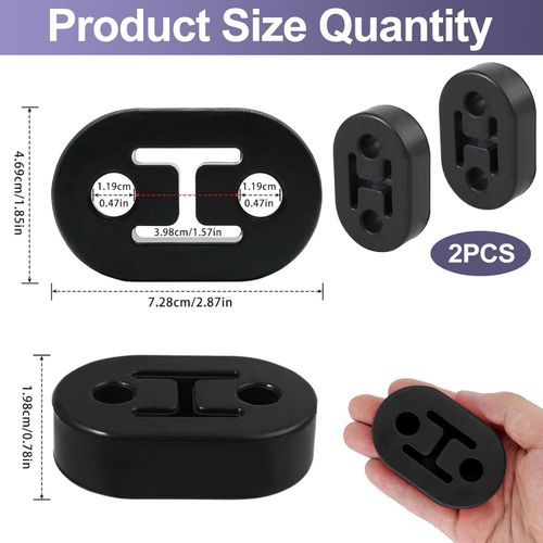 4PCS Poly Polyurethane Exhaust Hanger Mounts 2 Hole Muffler Rubber Universal — image 2