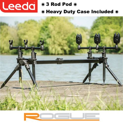 Leeda Rogue Carp Fishing 3 Rod Pod X7000 3 In 1 Pod With Carry Case
