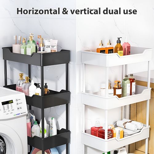 4 Tier Storage Trolley Cart on Wheels Kitchen Bathroom Laundry Rolling Rack — image 5