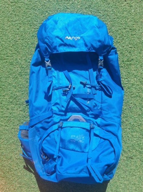 Vango Sherpa 60:70 Rucksack In Cobalt Blue with Rain Cover Excellent Condition