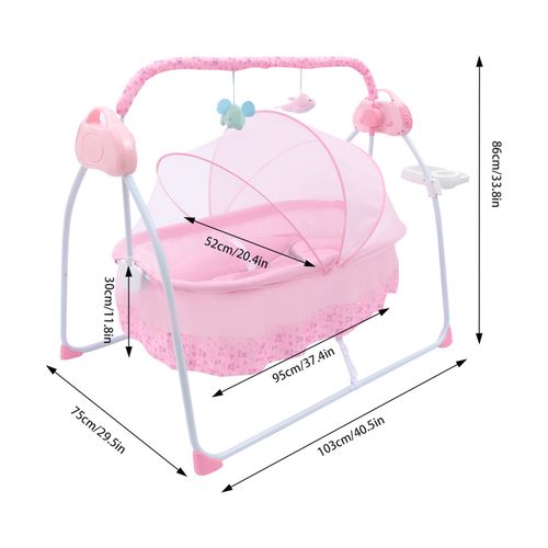 Electric Baby Rocker Swing Rocking Crib Cot Bed Infant Cradle Bluetooth Music UK — image 2