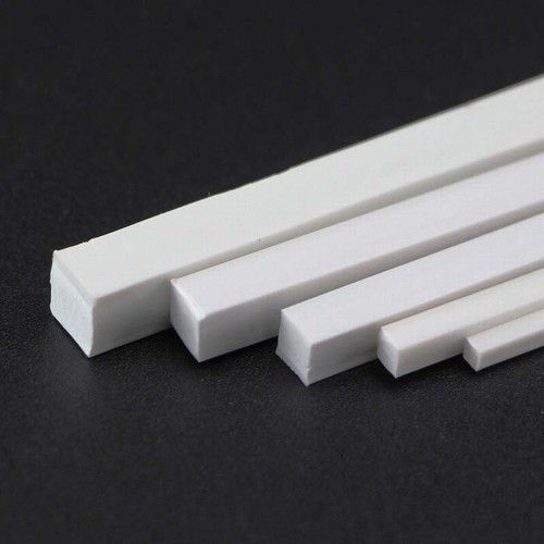 1x1mm -10x10mm ABS Square Bar Styrene Plastic Strips Rod Plasticard 250mm Length
