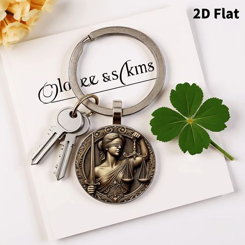 Justice Keychain - Scales of Justice Design - Zinc Alloy Lawyer Gift — image 5