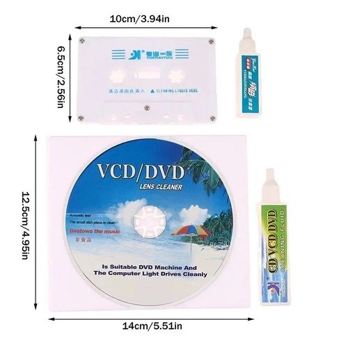 DVD/VCD Head Dirt Cleaner Restore Kit Disc Lens Laser +Cleaning fluid 1 Set — image 2