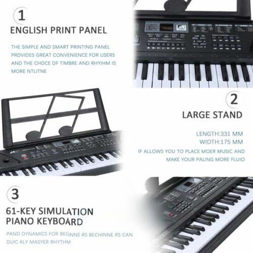 Musical Electronic Keyboard Digital Piano 61 Keys Adults Beginner With Stand — image 7