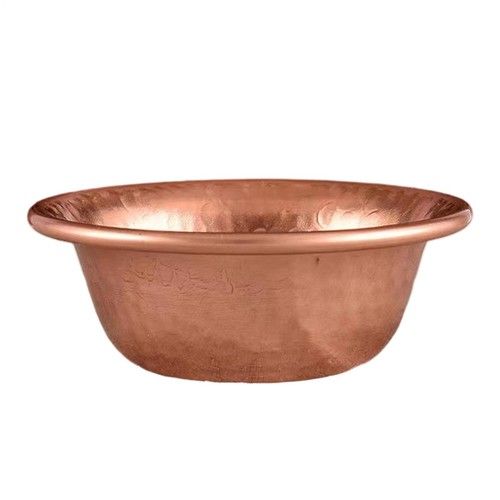 Copper Pet Bowl Wide Textured No-Coating Face Rust-Proof Copper Metal Cat Food