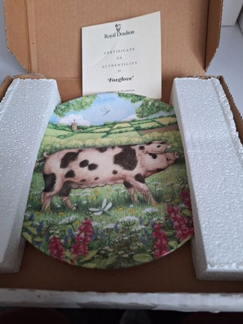 ROYAL DOULTON PIGS IN BLOOM PLATES, DAISY, POPPY  AND MORE CHECK DESCRIPTION 