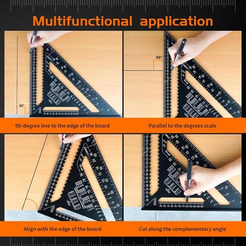 30CM 12" ROOFING SPEED SQUARE ALUMINIUM RAFTER ANGLE MEASURE TRIANGLE GUIDE TOOL — image 7