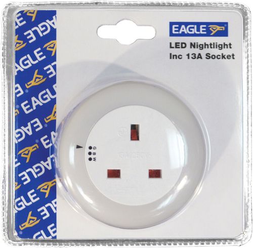 LED Plug In 3 Colour Changing Nightlight Lamp Light Socket Dusk To Dawn Mode — image 3