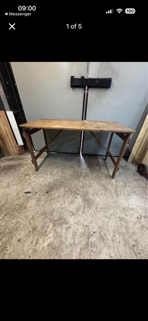 Vintage trestle table real hard wood — image 6