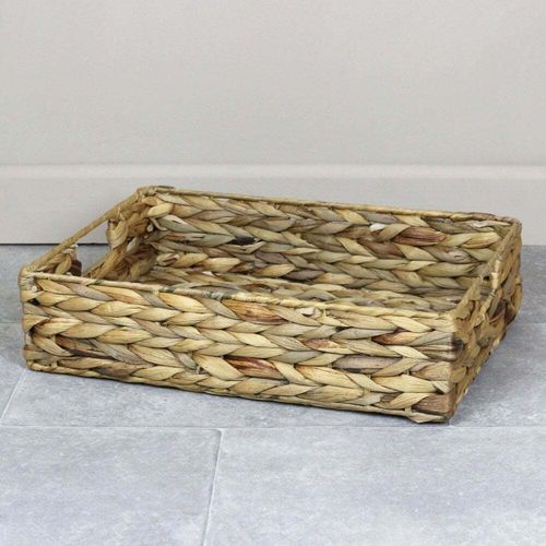 Shallow Water Hyacinth Rectangular Storage Basket Woven Gift Hamper Large Small — image 6