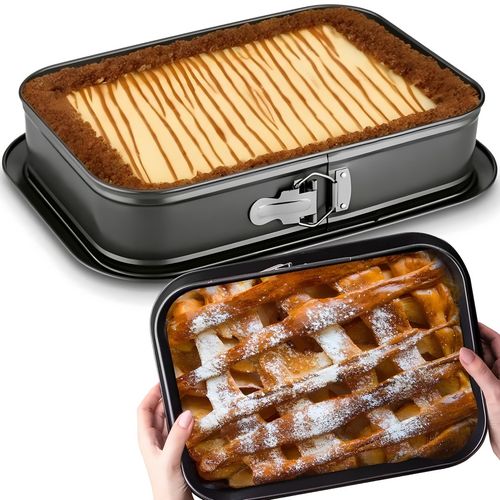 Cake Tin 39 x 28 cm Rectangular Non Stick Spring Form Baking Bake Tray Bakeware — image 7