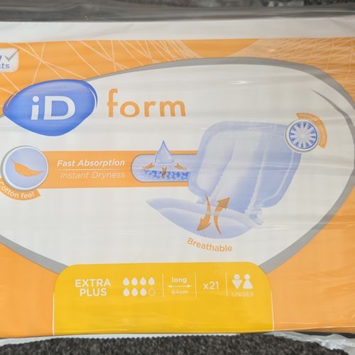 iD Form Extra Plus Incontinence Pads Unisex x21 64cm 464ml Breathable — image 1