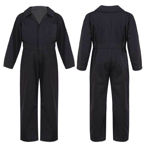 UK Kids Girls Jumpsuit Overall Mechanic Boiler Suit Coverall Workwear Costume