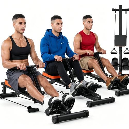12 Resistance Level Foldable Rowing Machine Cardio Fitness Workout & LCD Monitor — image 13