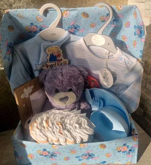 Blue Baby boy hamper baby shower newborn mum to be gift Set 0-6 months baby suit — image 2