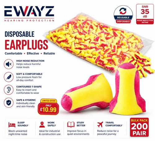 Howard Leight Laser Lite Ear Plugs Work Sleep Snoring Noise Cancelling Earplugs