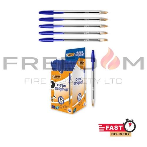 Bic Pens Cristal Biro Medium Ball Point Pen 1.0mm, Black Blue Red, 1 5 10 25 500