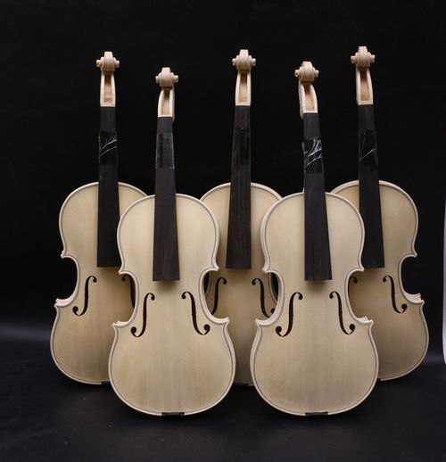 Master White Violin Unfinished 4/4 Tiger Flame Maple Spruce Handmade Violin — image 2