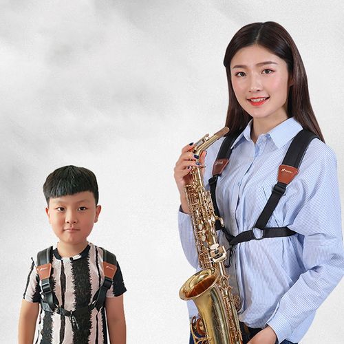 Reusable Black Saxophone Shoulder Belt Double Strap Comfortable Harness — image 7