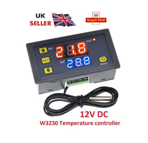 W3230 12V Temperature Controller Thermostat relay Regulator Heating/Cooling, UK — image 1