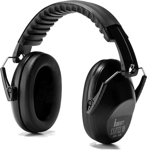 iBest UK Black Ear Defenders – Foldable Noise Cancelling Earmuffs SNR 26dB