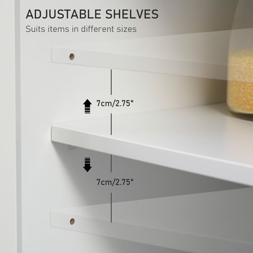 Kitchen Island Storage Cabinet Rolling Trolley with Wood Top, 3-Tier Spice Rack — image 4