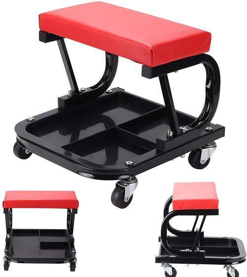 Tool Tray Rolling Stool for Mechanics,Creeper Seat on Swivel Wheels for Workshop — image 1