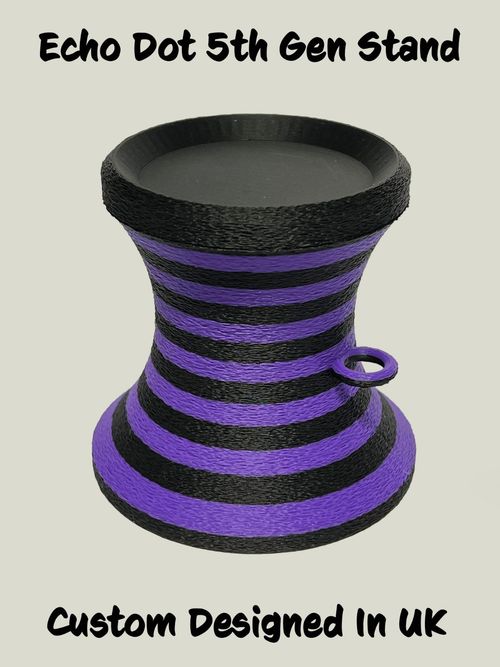Custom Designed Stand 3 For Amazon Echo Dot 5th Gen Black - Purple Height 9.5 cm — image 3
