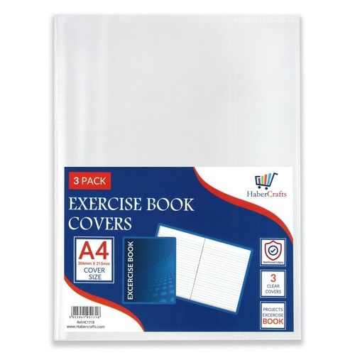 Clear Exercise Book Covers Strong Plastic Protecting Sleeves School Notebook