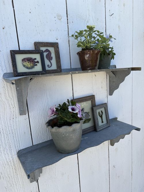 Vintage Metal Shelf With Scalloped Edge  — image 15