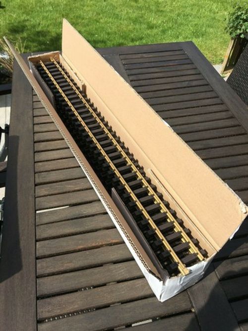 Train Line 10x90cm Straight Track (Brass) Fits To LGB With Schraubverbindern