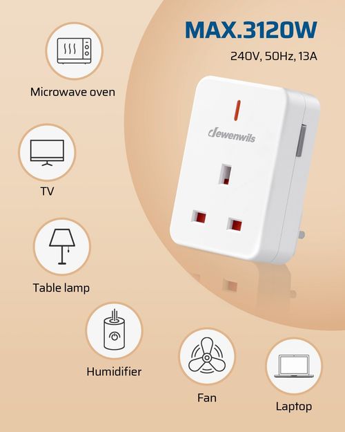 DEWENWILS Remote Control Plug Socket 13A/3120W Heavy Duty Wireless Light Switch — image 2