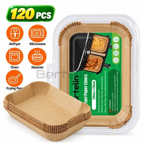 120x Air Fryer Paper Liners Disposable Non Stick Baking Parchment for Ninja