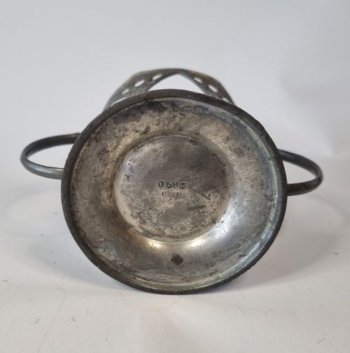 Antique Liberty Tudric Art Nouveau Pewter Glass Cup Holder No Liner — image 7