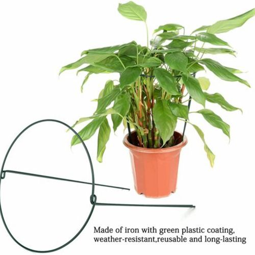 8 Pack Bow Plant Support Stakes Half Round Flower Support Ring Cage Frame Metal — image 3