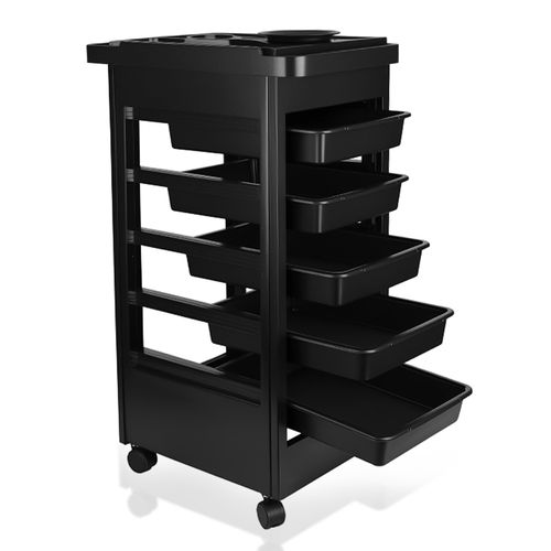 Salon Hairdresser Trolley Beauty Barber Storage Basket Rolling Cart 5 Drawer — image 2